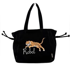 Wildfox Rebel Tiger Black Large Zipper Tote Bag